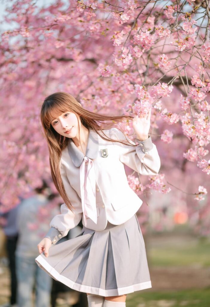 紫氯氯 – 樱花下的JK少女[18P]-私房物语论坛-在线美图-集图萌