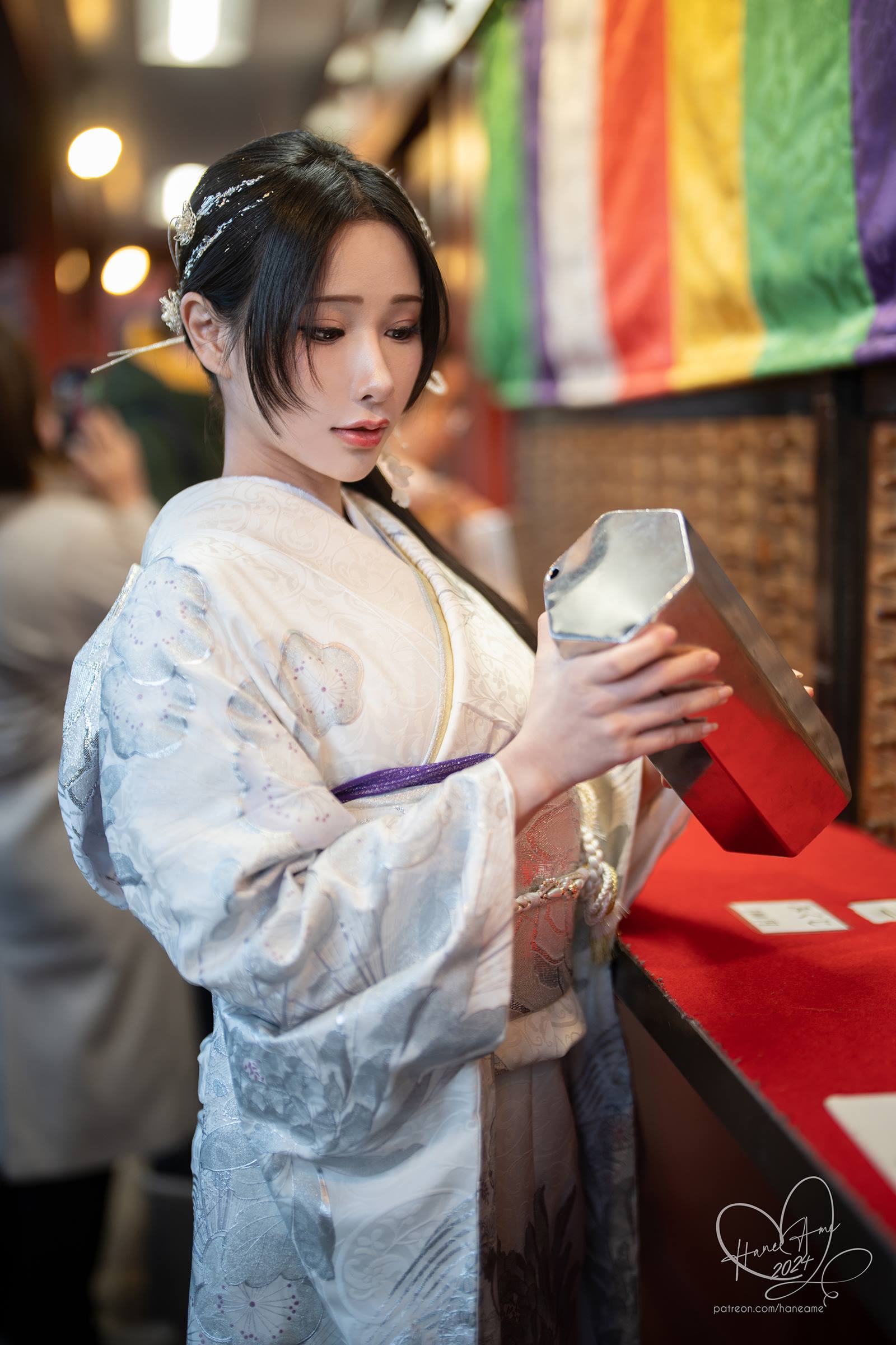 雨波_HaneAme  Original 2024 New year Silver Kimono[32P/5V/107M]-集图萌