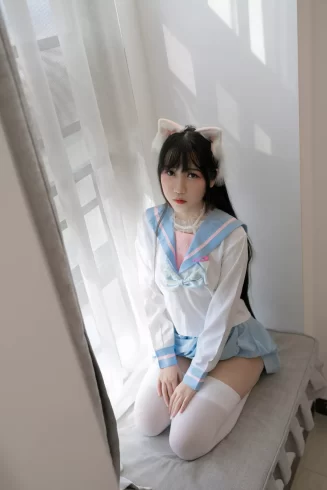 不呆猫 NO.050 - 白色兔子JK[63P/388MB]-集图萌
