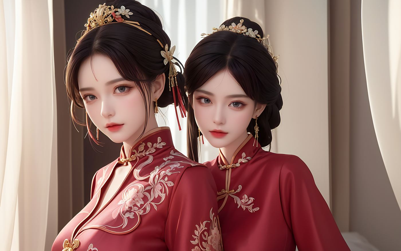 AI绘画 486 新娘姐妹花[46P/409MB]-集图萌